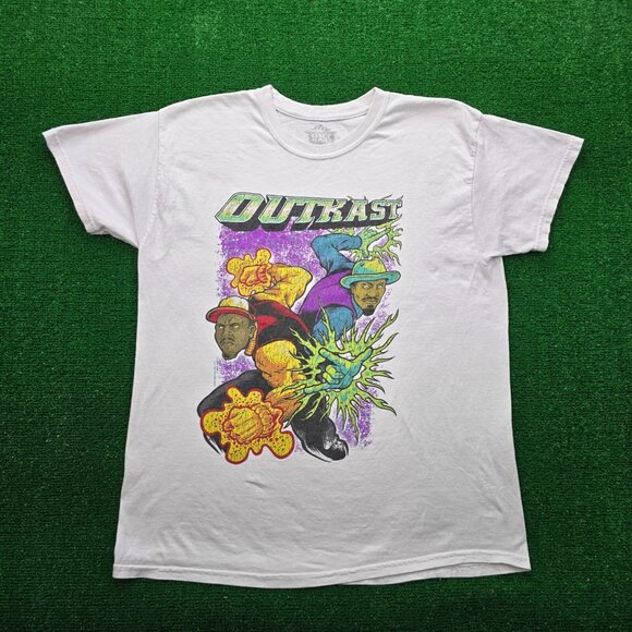 Outkast Tshirt Mens Large White Short‎ Sleeve Rap Graphic  Andre 3000 Big Boy - Picture 1 of 6